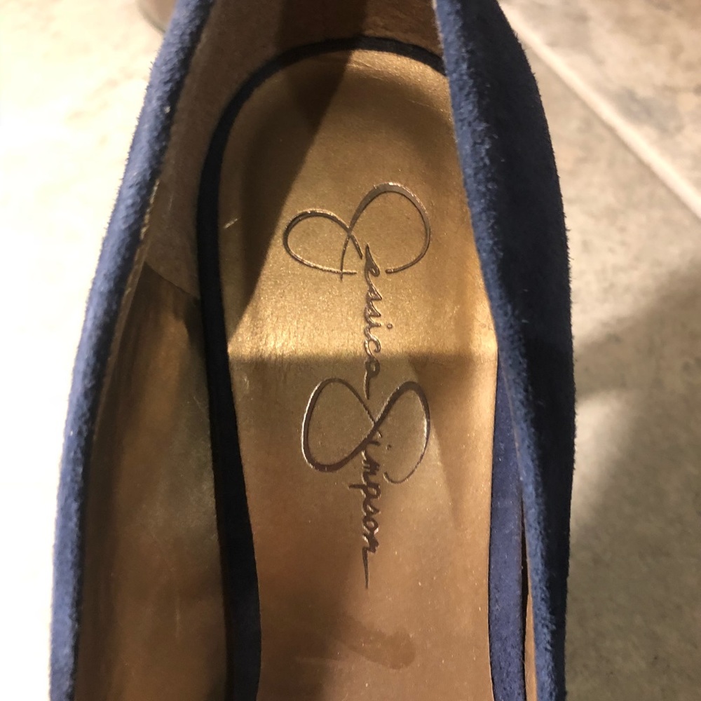 Jessica Simpson Dark Blue Suede Heels - Picture 6 of 6